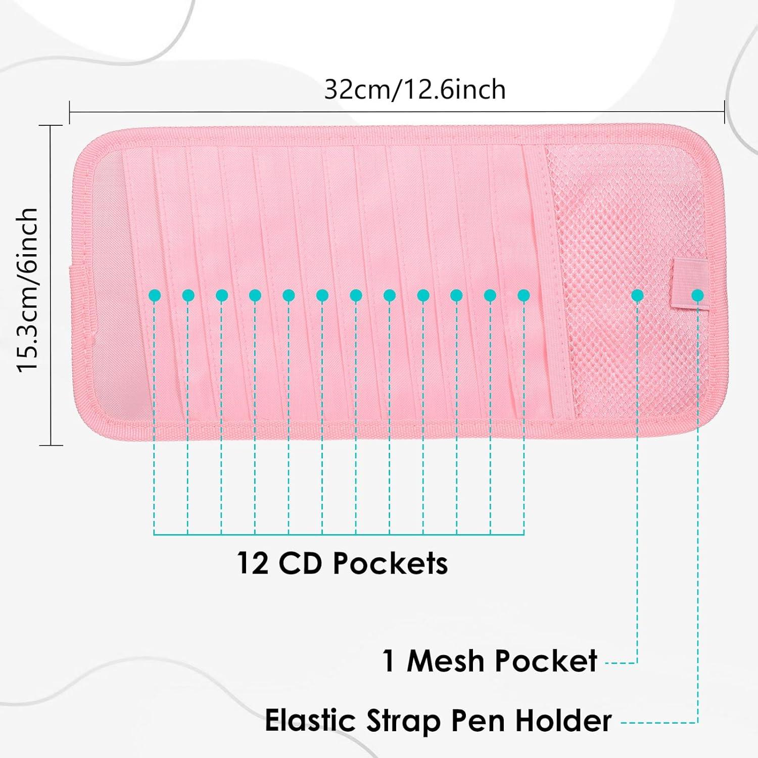 Soporte de CD para Visera de Coche Trinkrittey Rosa 12 Fundas