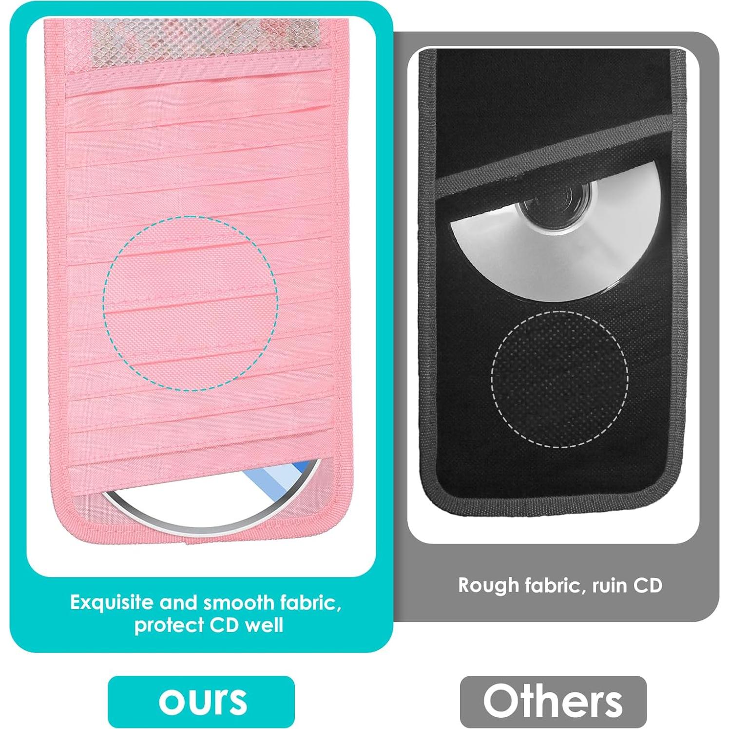 Soporte de CD para Visera de Coche Trinkrittey Rosa 12 Fundas