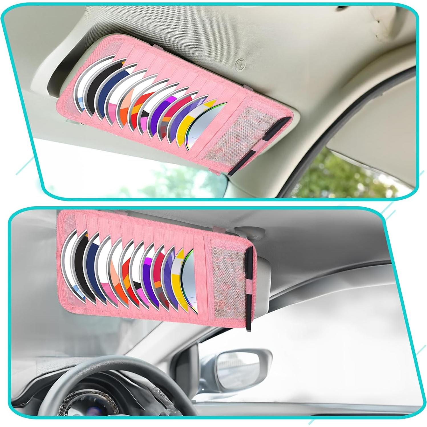 Soporte de CD para Visera de Coche Trinkrittey Rosa 12 Fundas