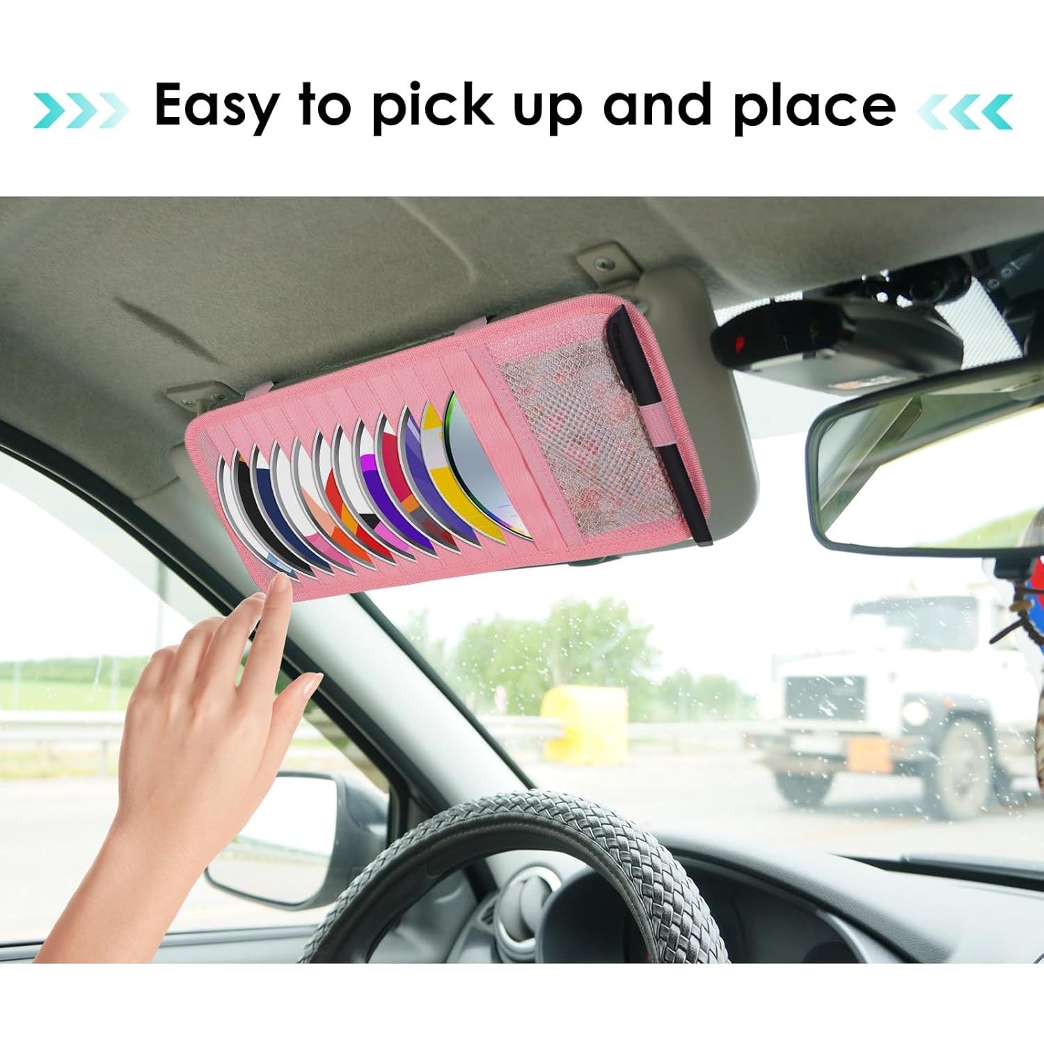 Soporte de CD para Visera de Coche Trinkrittey Rosa 12 Fundas