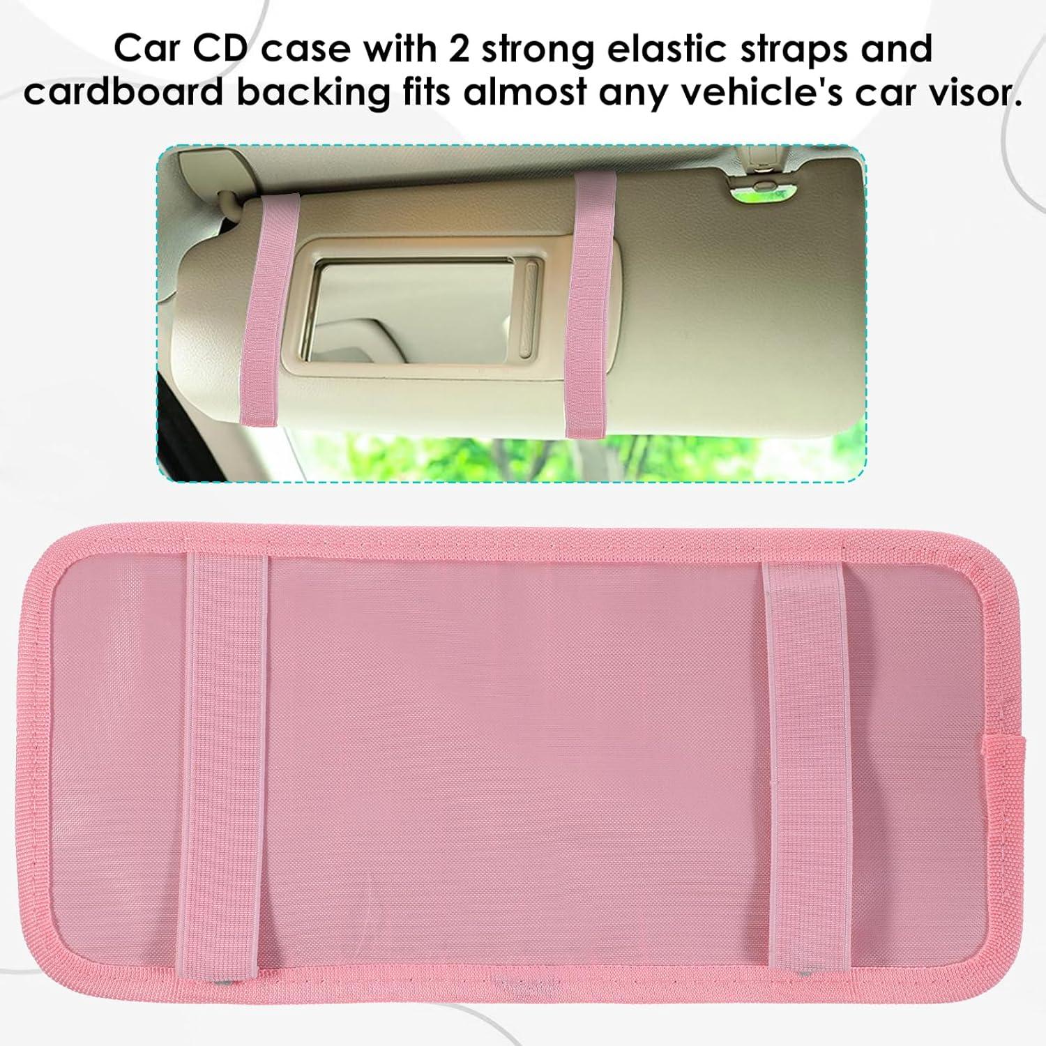Soporte de CD para Visera de Coche Trinkrittey Rosa 12 Fundas