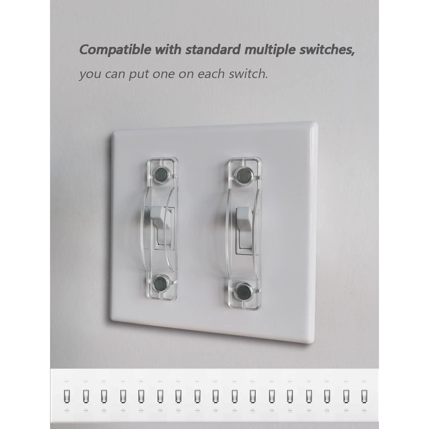 Cubierta Magnética para Interruptor ILIVABLE - Transparente, 2 Piezas