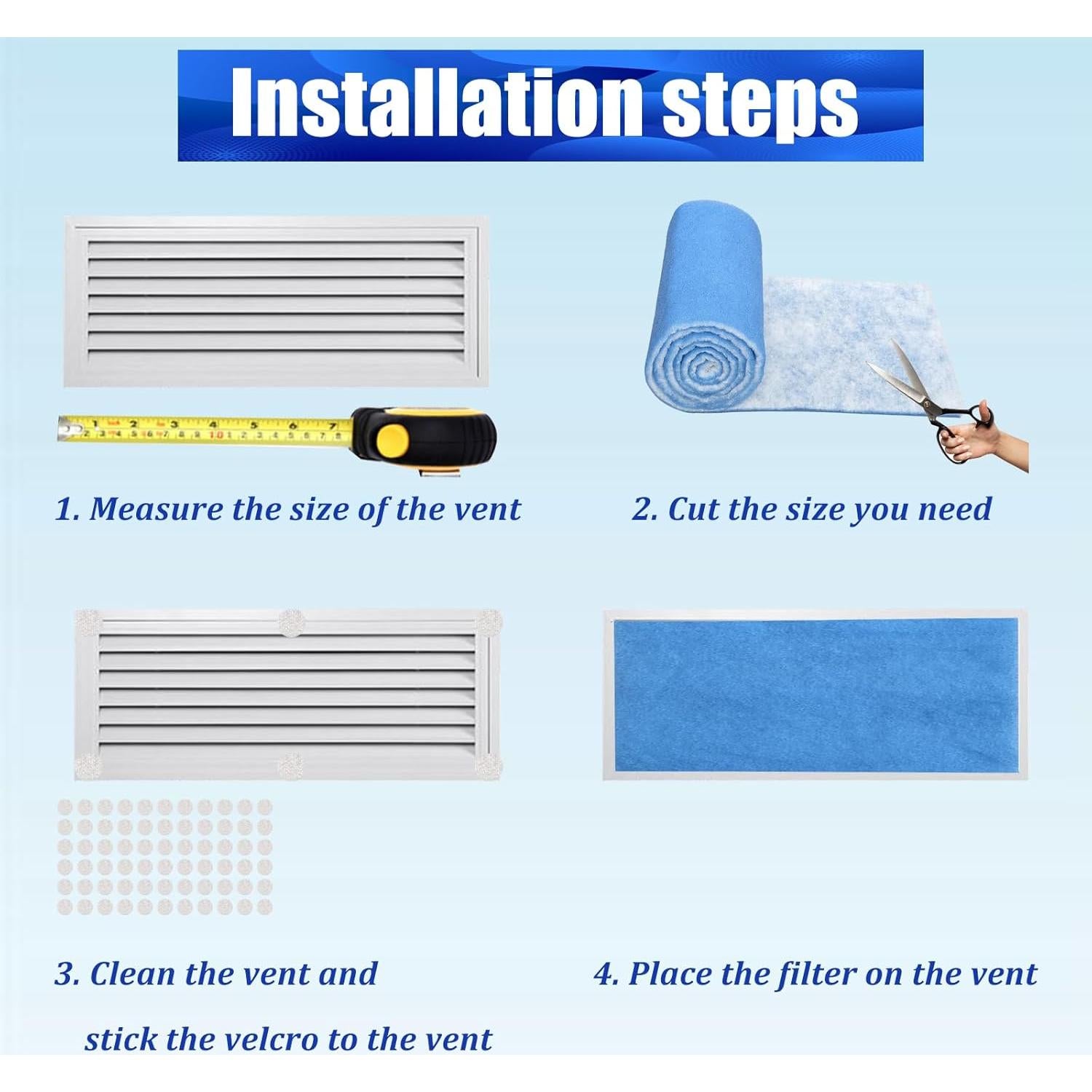 Filtro de Ventilación SUCOHANS 30.48x228.6 cm MERV 8 con Velcros