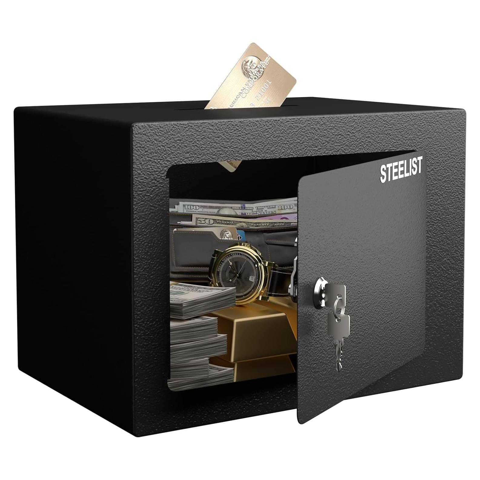 Caja Fuerte STEELIST 0.23 Pies Cúbicos con Llave Negra