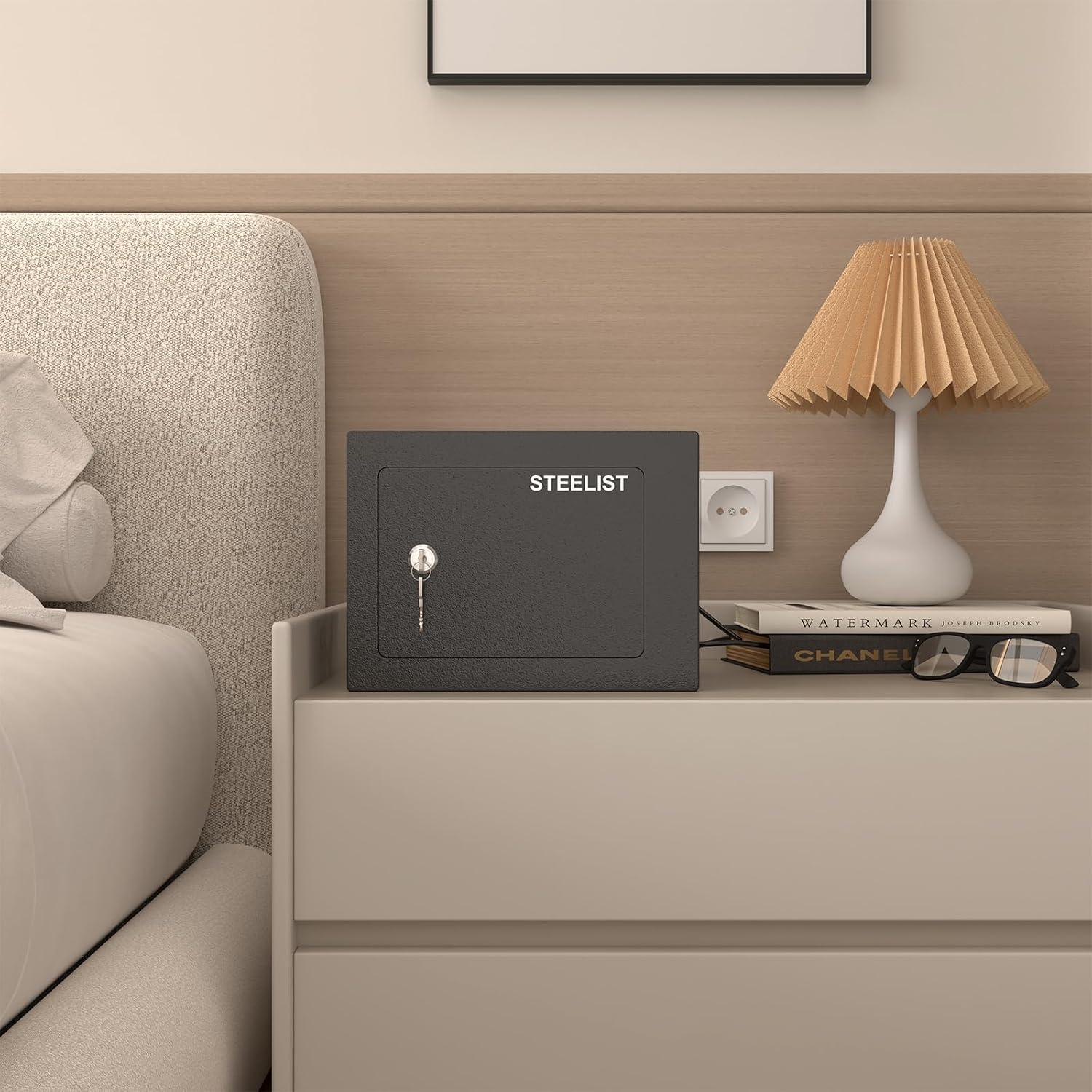 Caja Fuerte STEELIST 0.23 Pies Cúbicos con Llave Negra