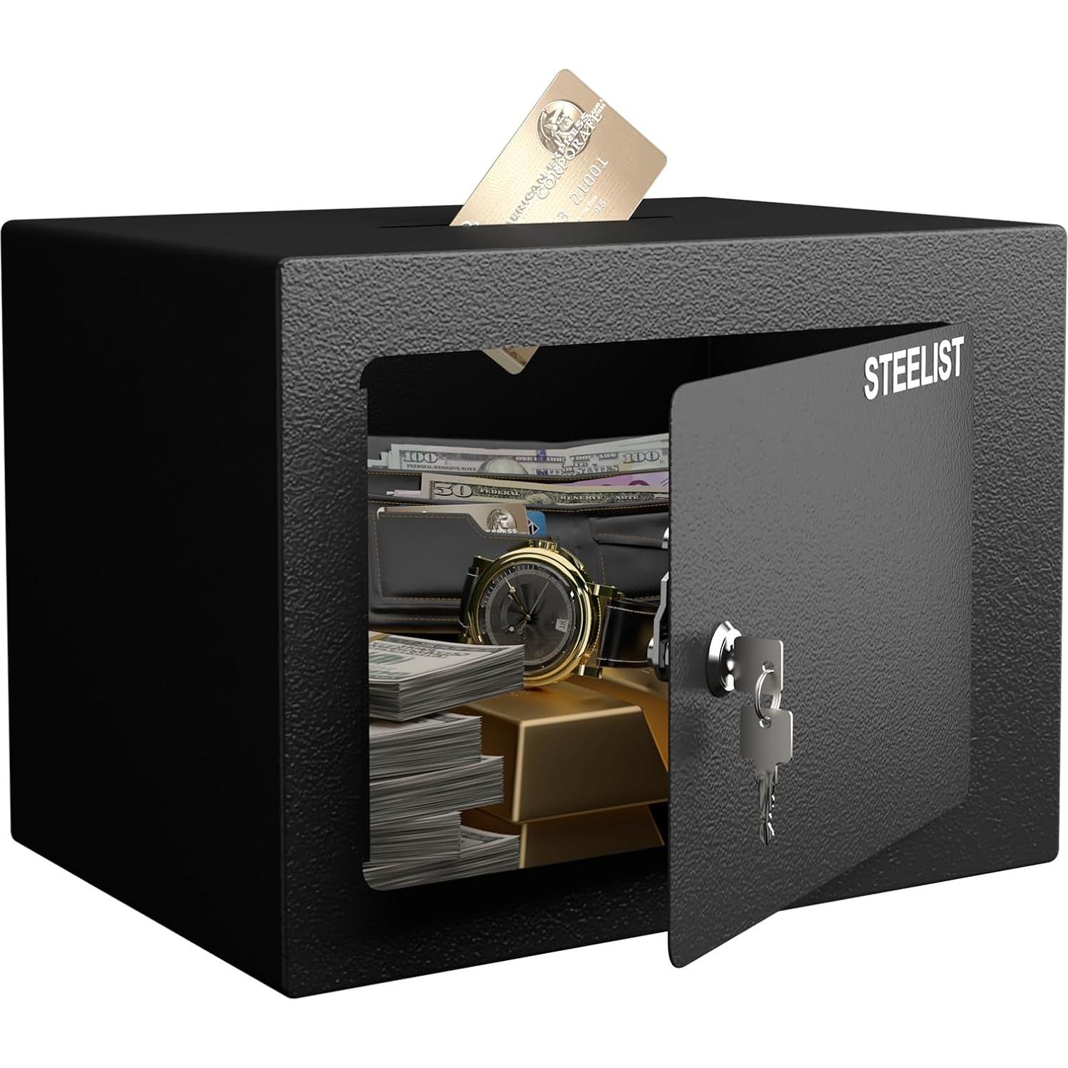 Caja Fuerte STEELIST 0.23 Pies Cúbicos con Llave Negra