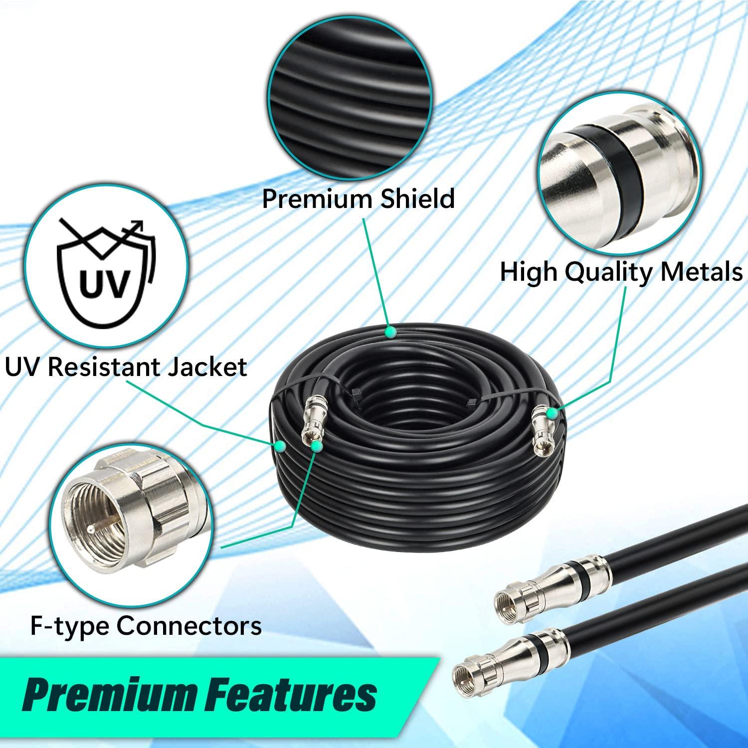 Cable Coaxial RG11 0.91m MOOKEERF 75ohm Alta Definición