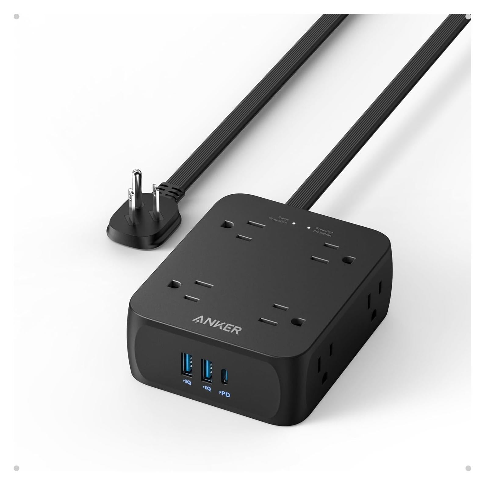 Regleta de Alimentación Anker 341, 8 Salidas, 1.5m, USB-C 20W