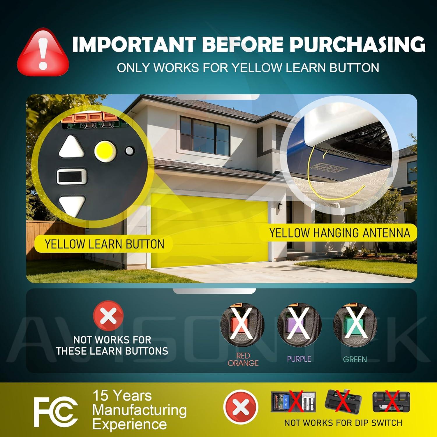 Control Remoto de Garaje Chamberlain 950ESTD 3 Unidades