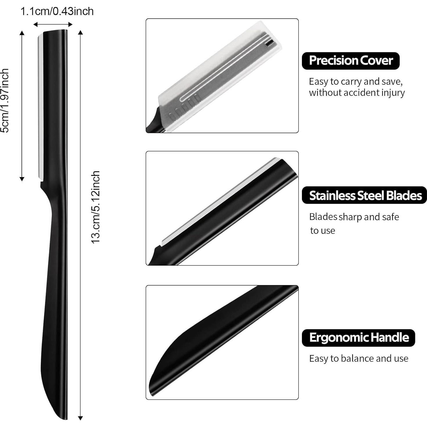 Rasuradora Facial de Cejas S.T. Friends - 10 Piezas, Acero Inoxidable
