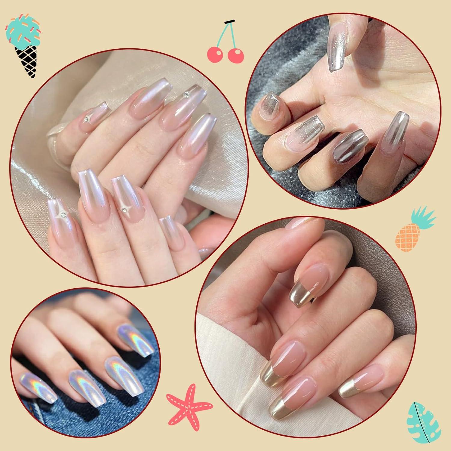 Kit de Polvo de Uñas Artdone 16 Tarros Efecto Espejo Holográfico