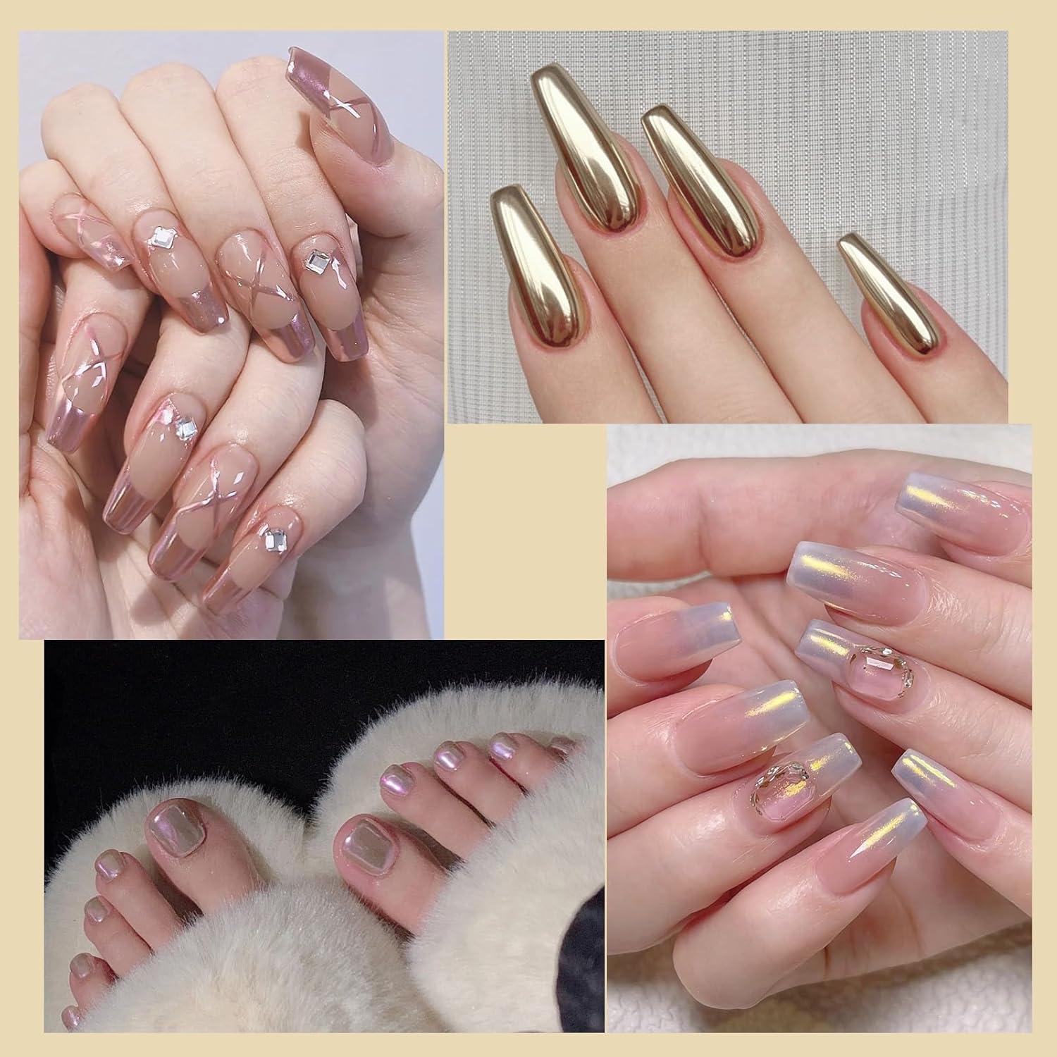 Kit de Polvo de Uñas Artdone 16 Tarros Efecto Espejo Holográfico