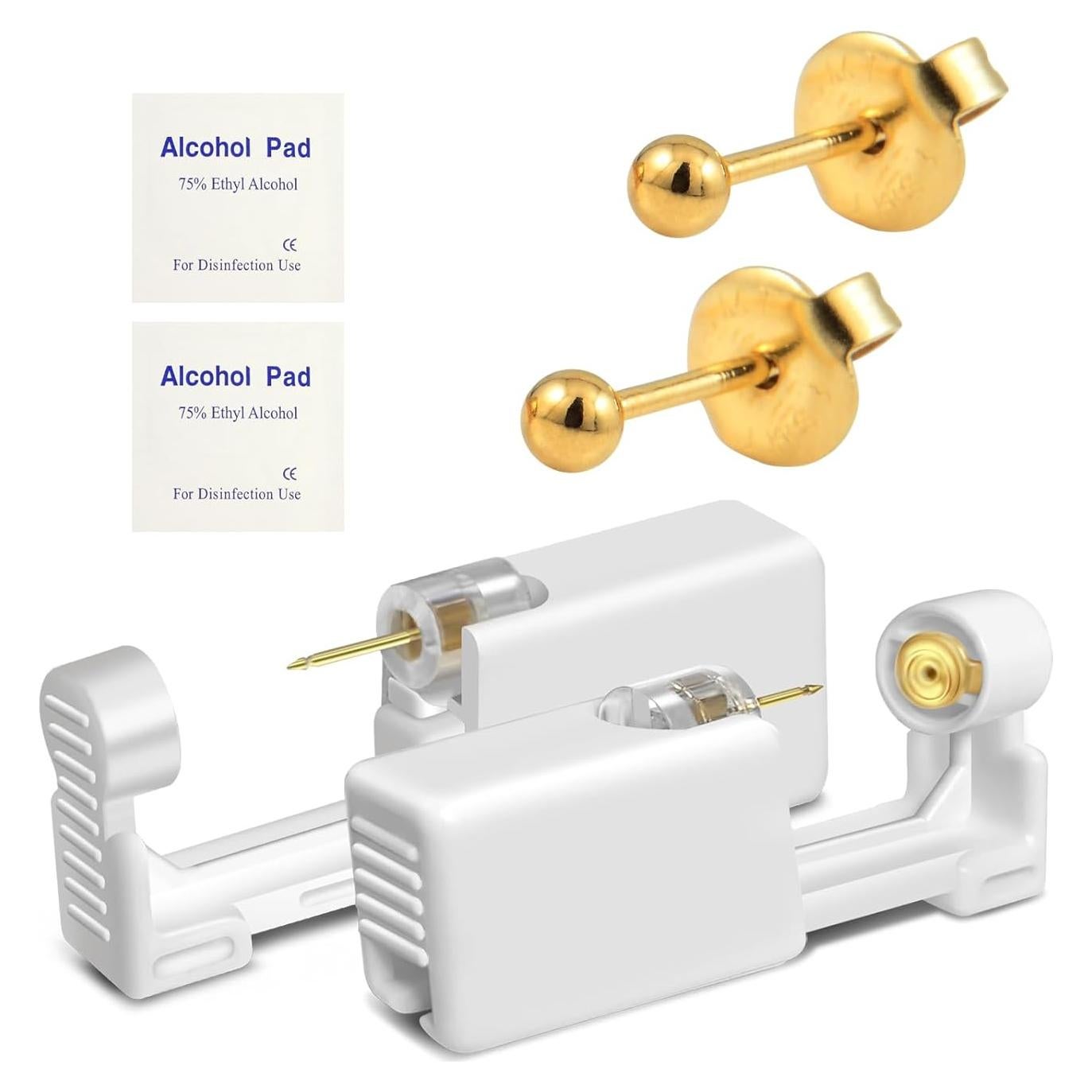 Kit de perforación de orejas BLS 204 con aretes de 24K