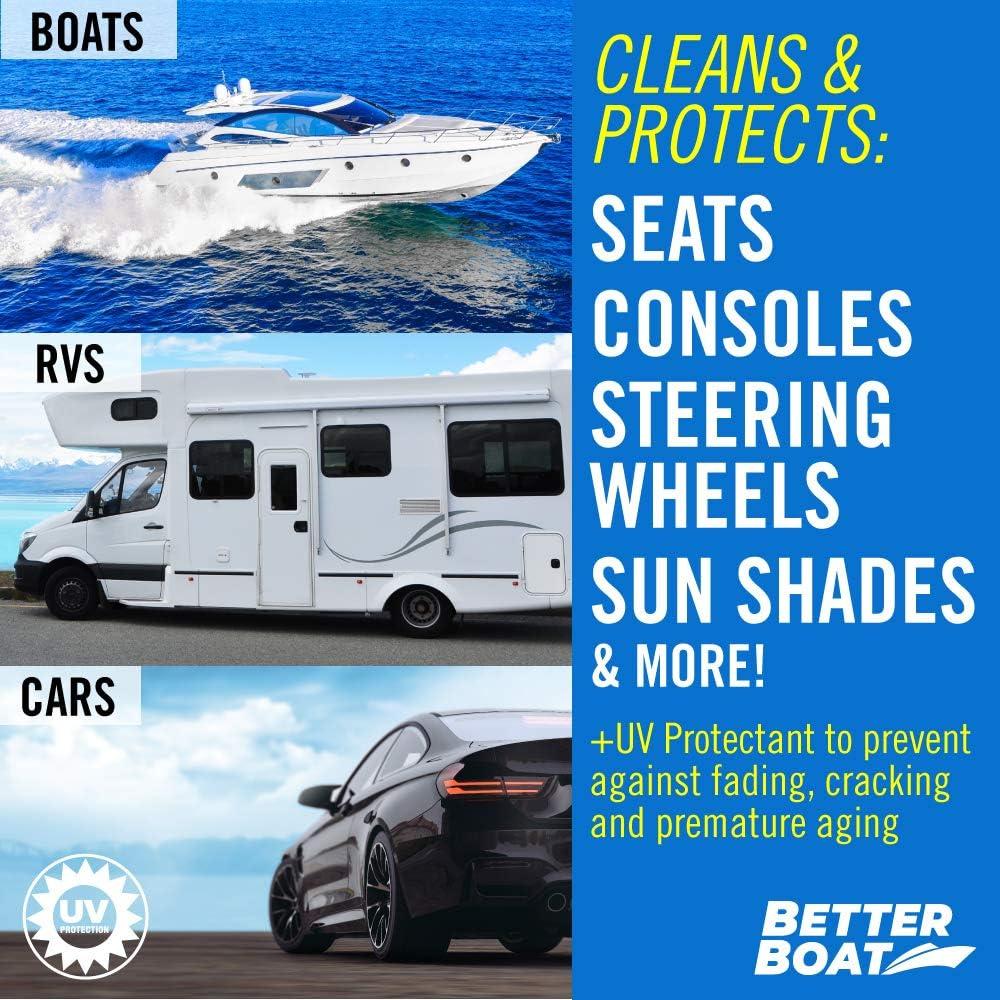 Boat Cleaner Wipes with UV Protection, Marine Vinyl Cleaner and Protectant, for Boat Seats, Car Leather, Dashboard, Console, Interior, and Exterior Cleaning Supplies