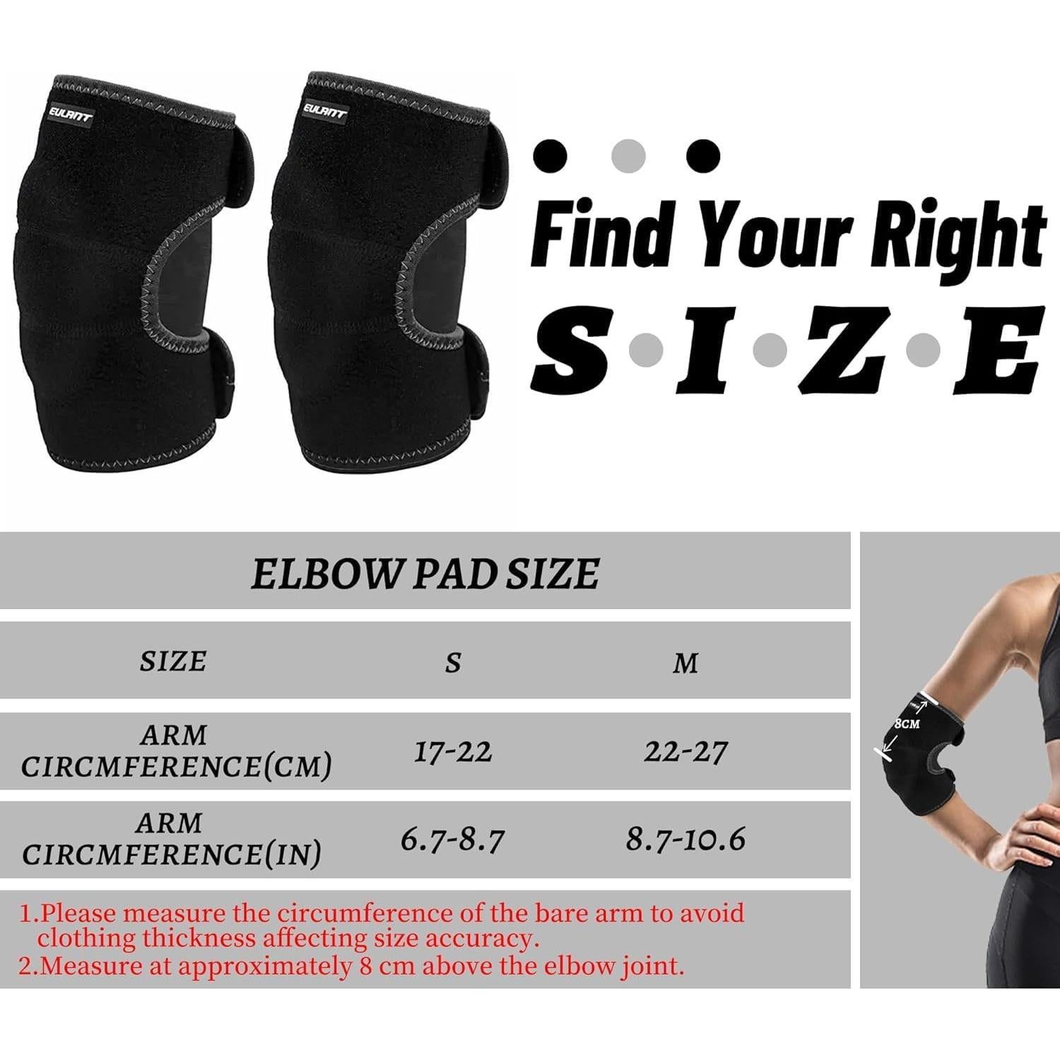 Almohadillas para Codos EULANT Niños Ajustables Negro S
