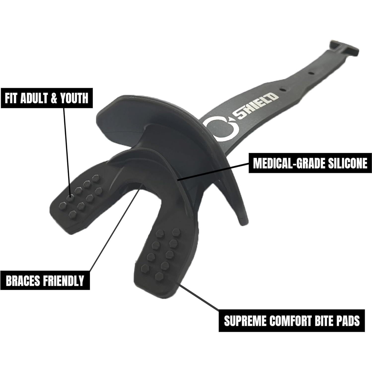 Protector Bucal O Shield Vortex Flow Negro Profesional