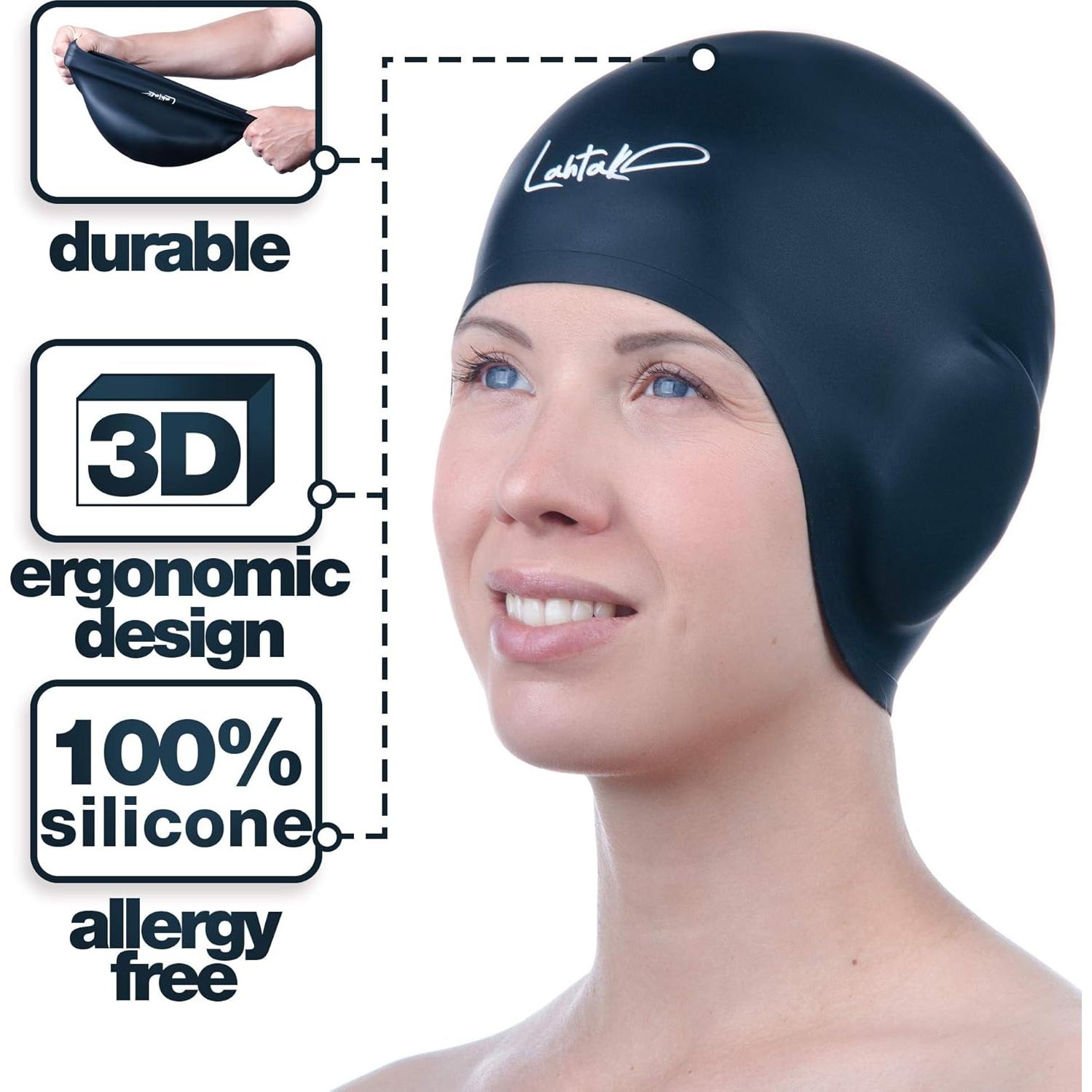 Gorro de Natación 3D Lahtak - Silicona Impermeable Unisex