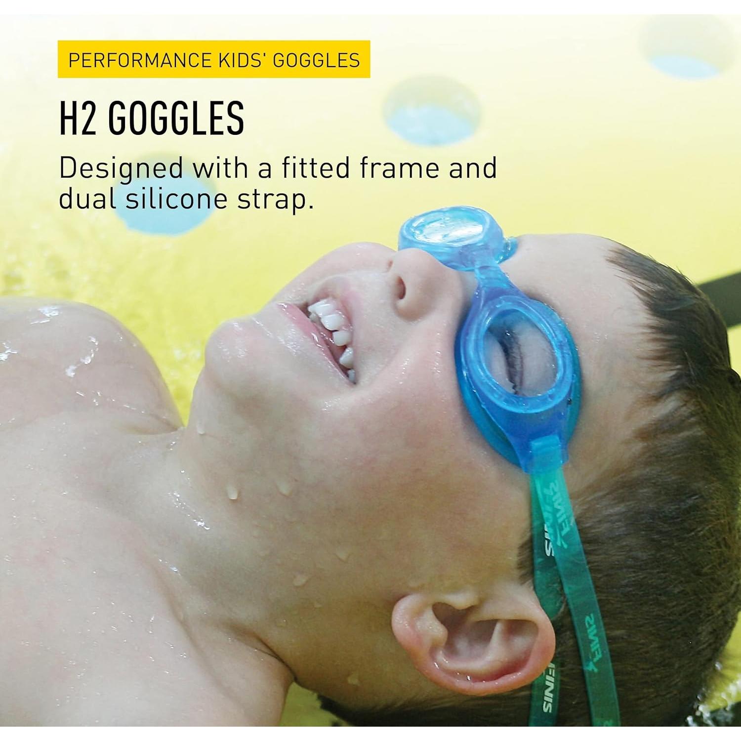 Gafas de natación FINIS H2 Jr. Azul/Transparente - Protección UV