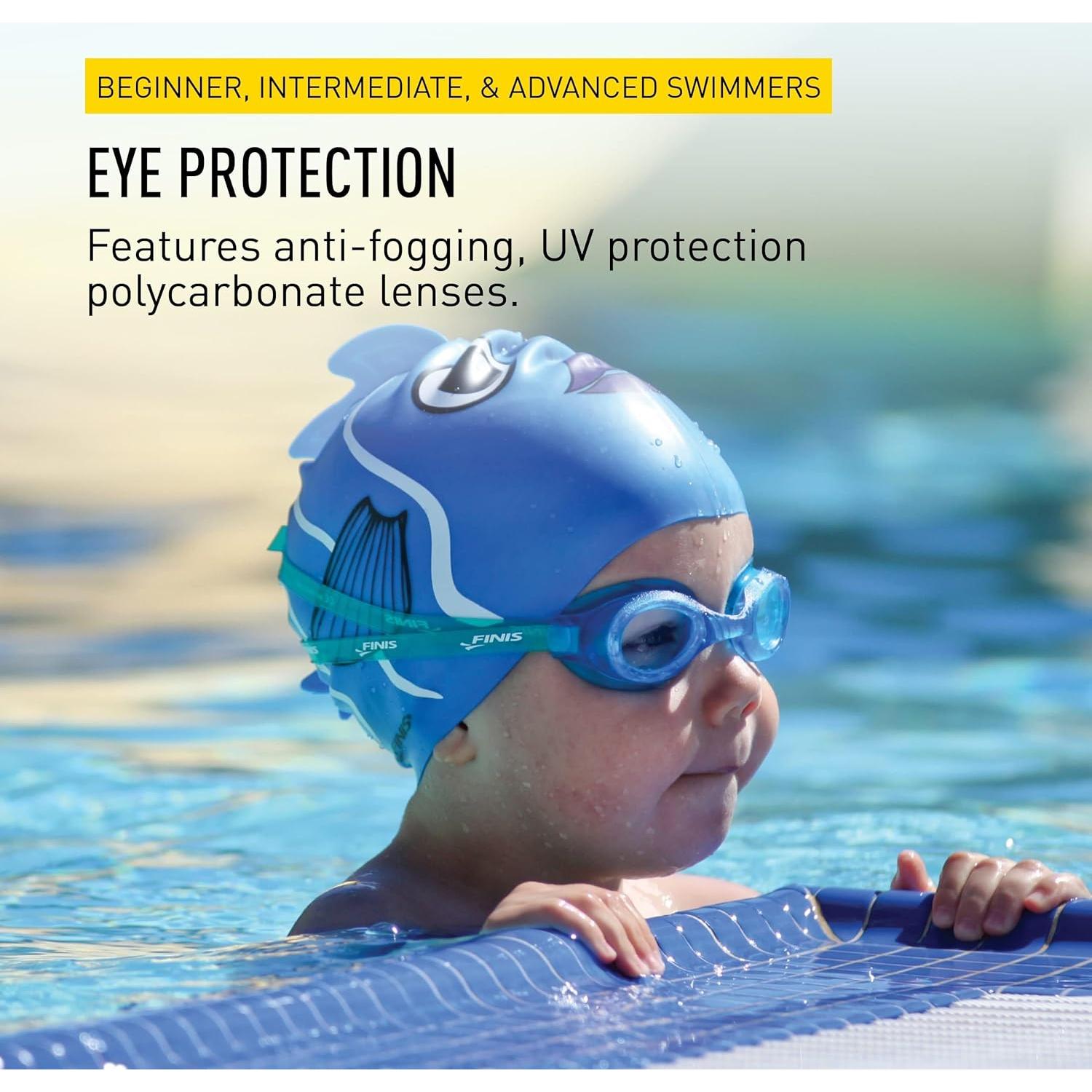 Gafas de natación FINIS H2 Jr. Azul/Transparente - Protección UV