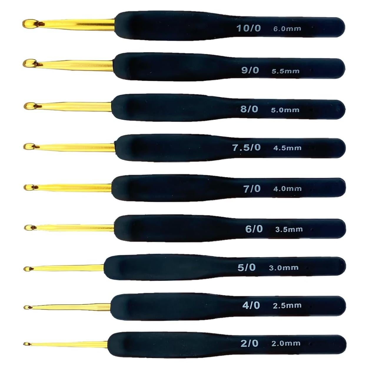 Juego de Ganchillos Ergonómicos Weabetfu 2-6mm Silicona Negra