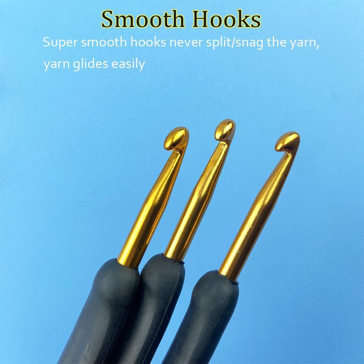 Juego de Ganchillos Ergonómicos Weabetfu 2-6mm Silicona Negra