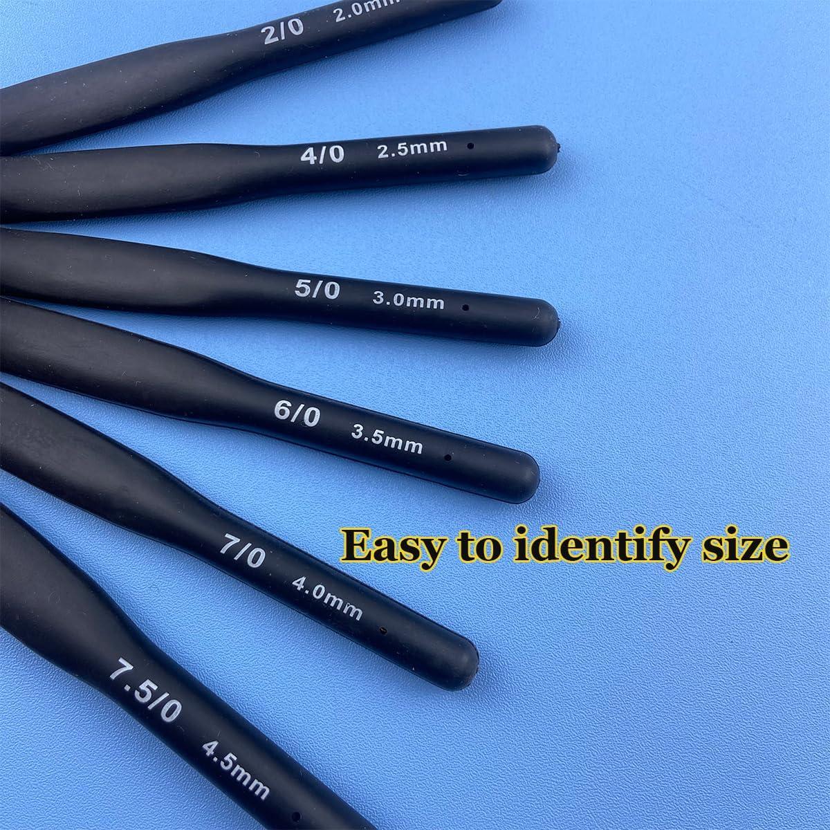 Juego de Ganchillos Ergonómicos Weabetfu 2-6mm Silicona Negra