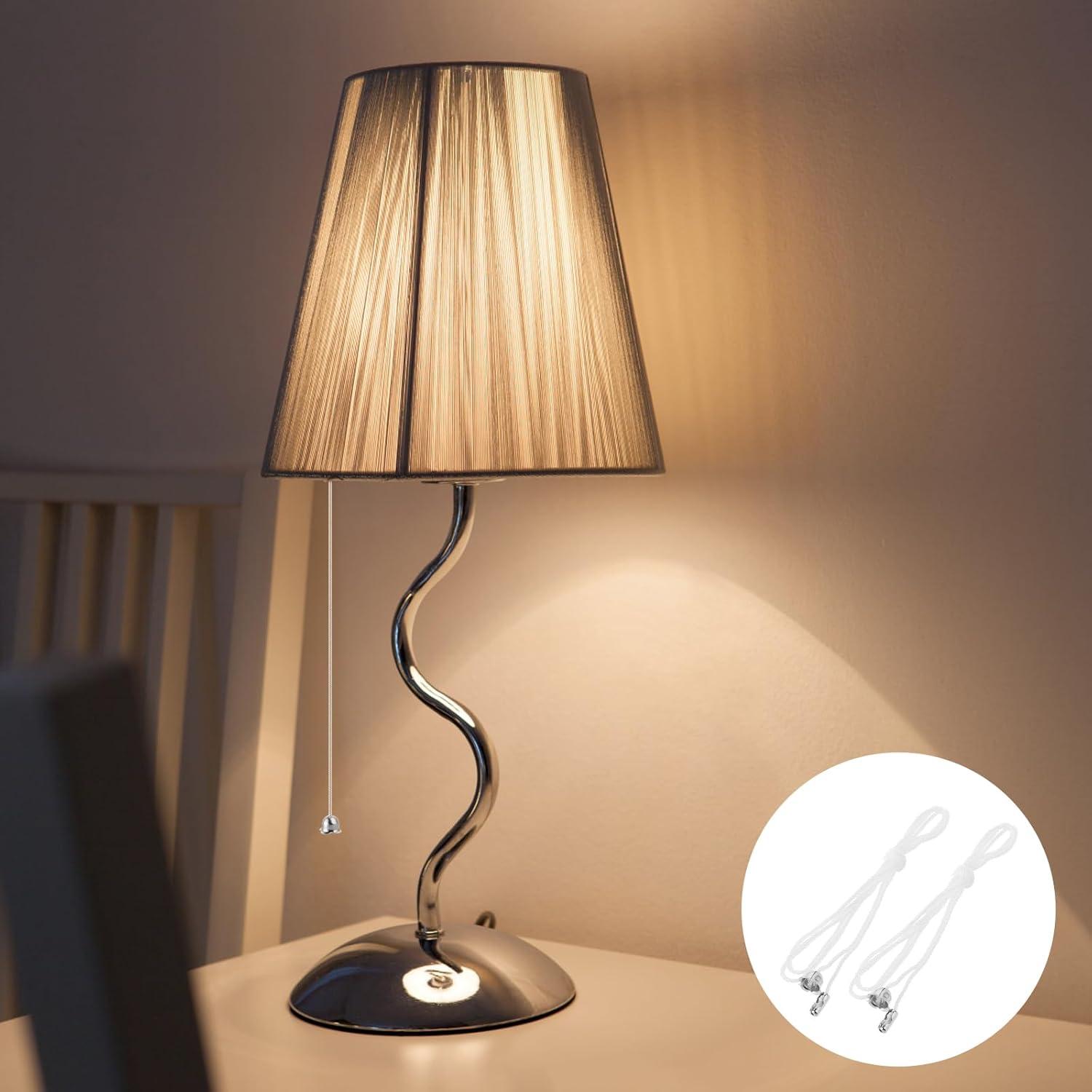 Sliverdew 8 Pack Pull Cord for Ceiling Switch Ceiling Fan Pull Chain Extender Light Pull Cord String with Connector Pull Chain Extension for Ceiling Fan Light Fixture Light Bulb