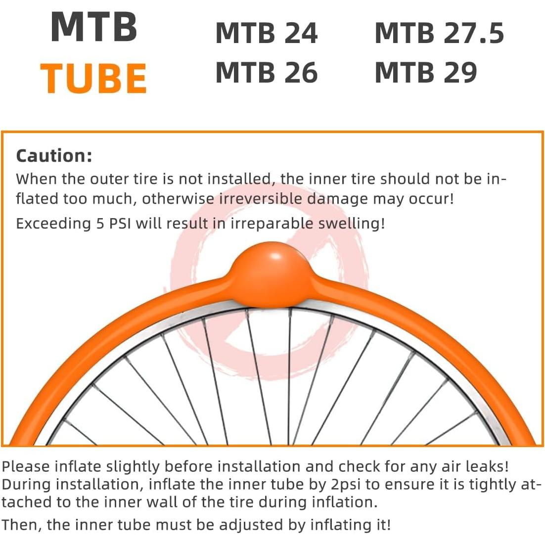 Paquete de 2 Tubos Internos de Bicicleta CYCLAMI 26" TPU