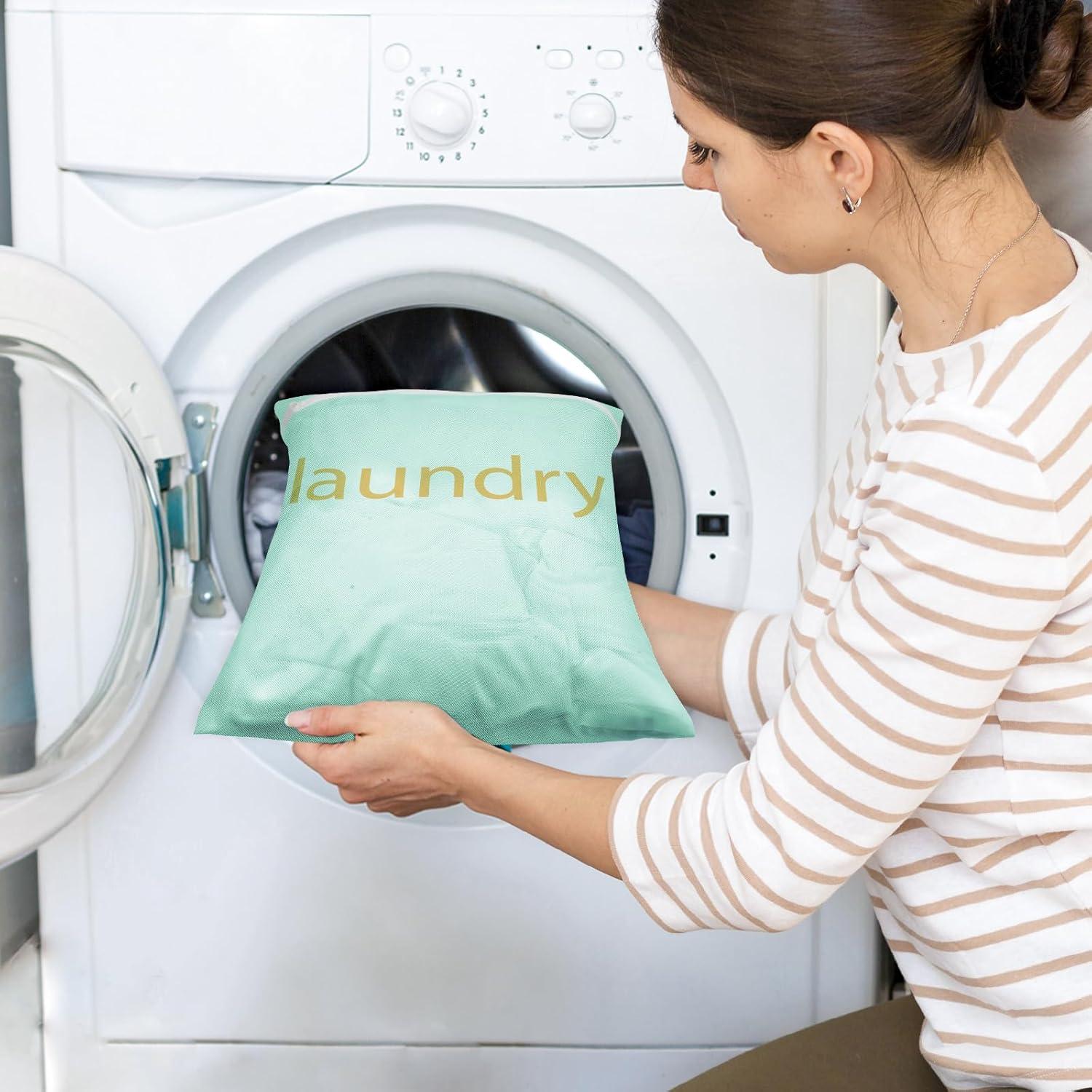 Bolsa de Lavandería de Malla Sylfairy - 2 Piezas Mediana y Grande