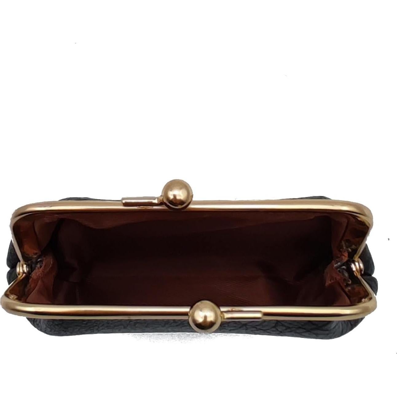 Monedero Vintage de Cierre de Beso Lavogel para Mujeres - Negro