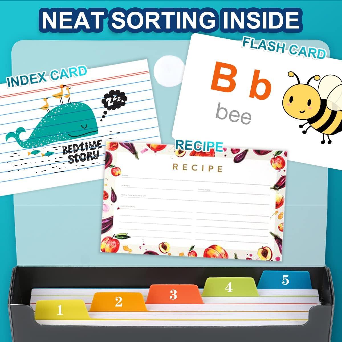 Caja de Tarjetas de Índice H4D 3x5 con 100 Tarjetas y Divisores