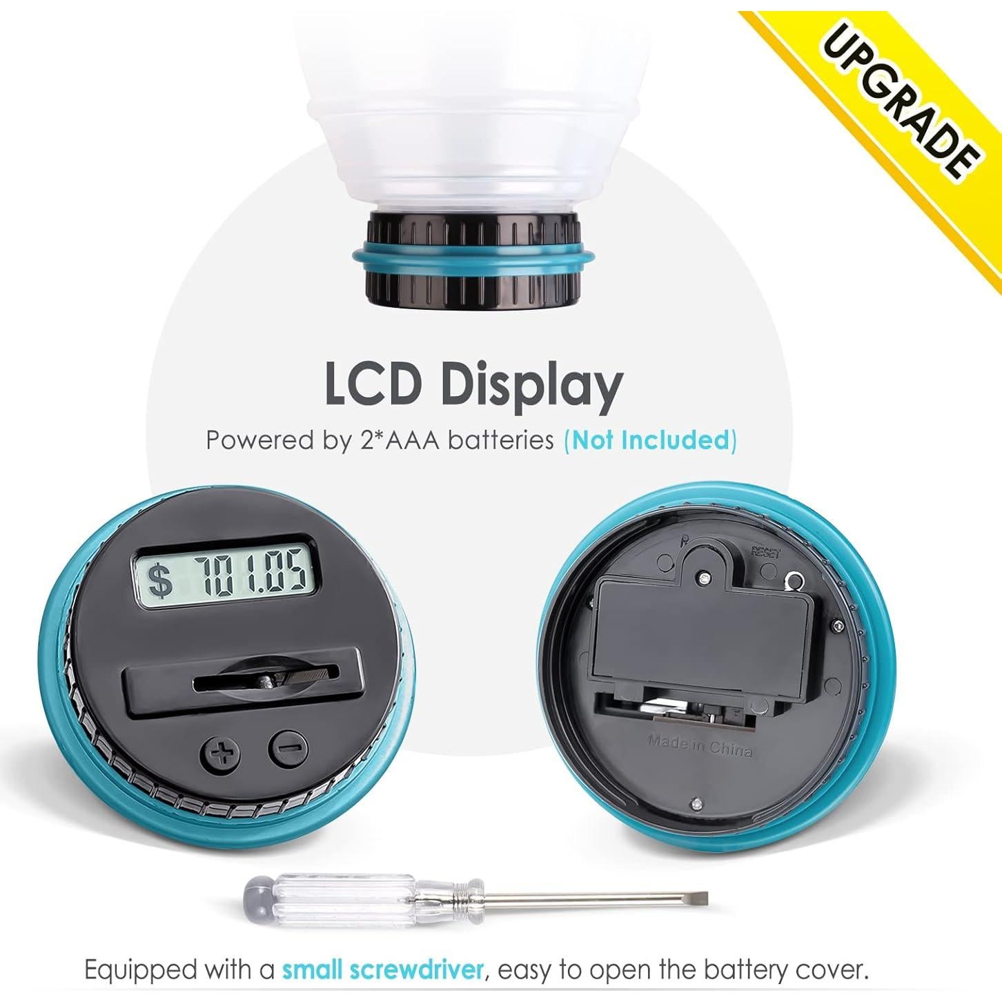 Hucha Digital Vcertcpl X-Large 2.8L con Contador LCD Azul