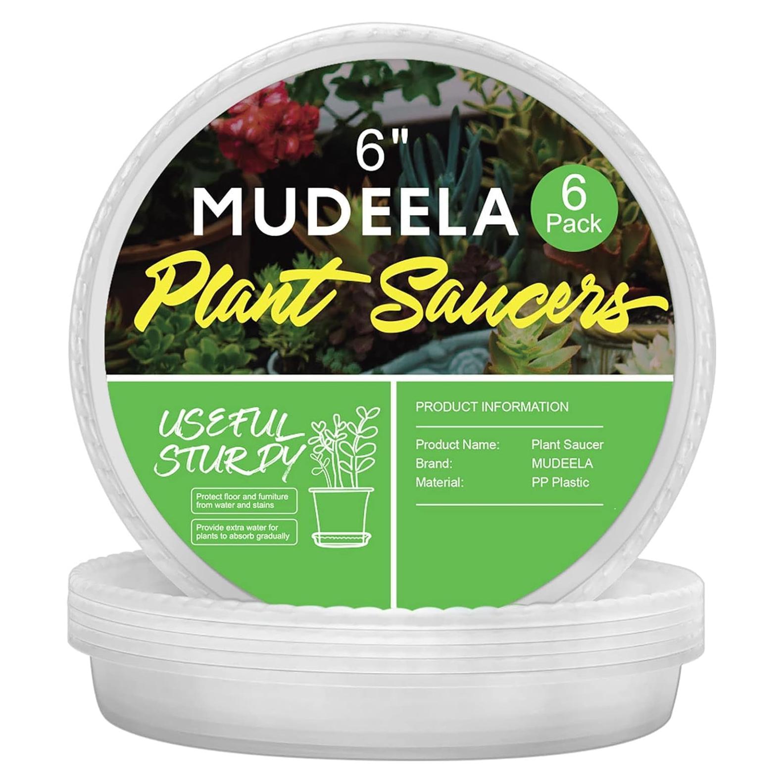 MUDEELA Paquete de 6 Platillos Redondos de 15 cm para Macetas