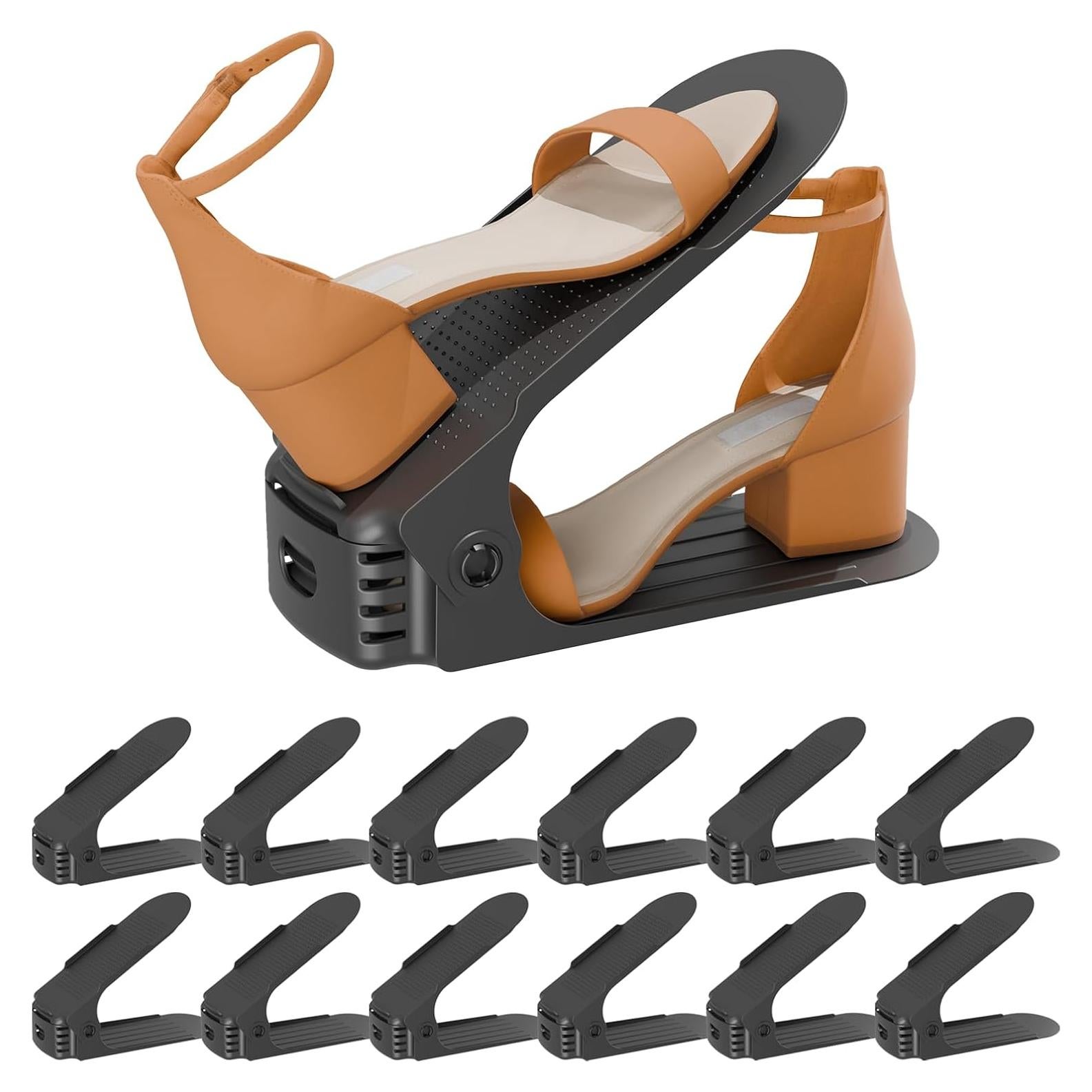 Organizador de Zapatos Yashong 12PCS Ajustable Negro