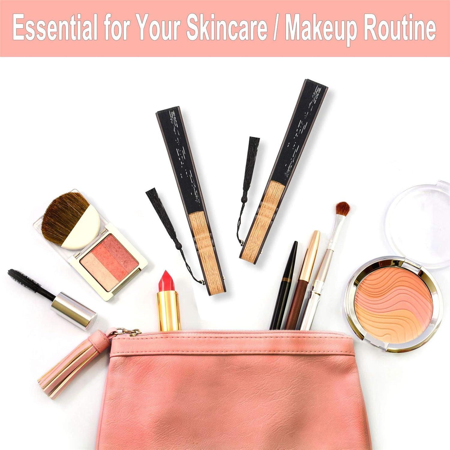 Abanico Plegable Zolee de Bambú y Seda - Bosque Negro 21x38cm