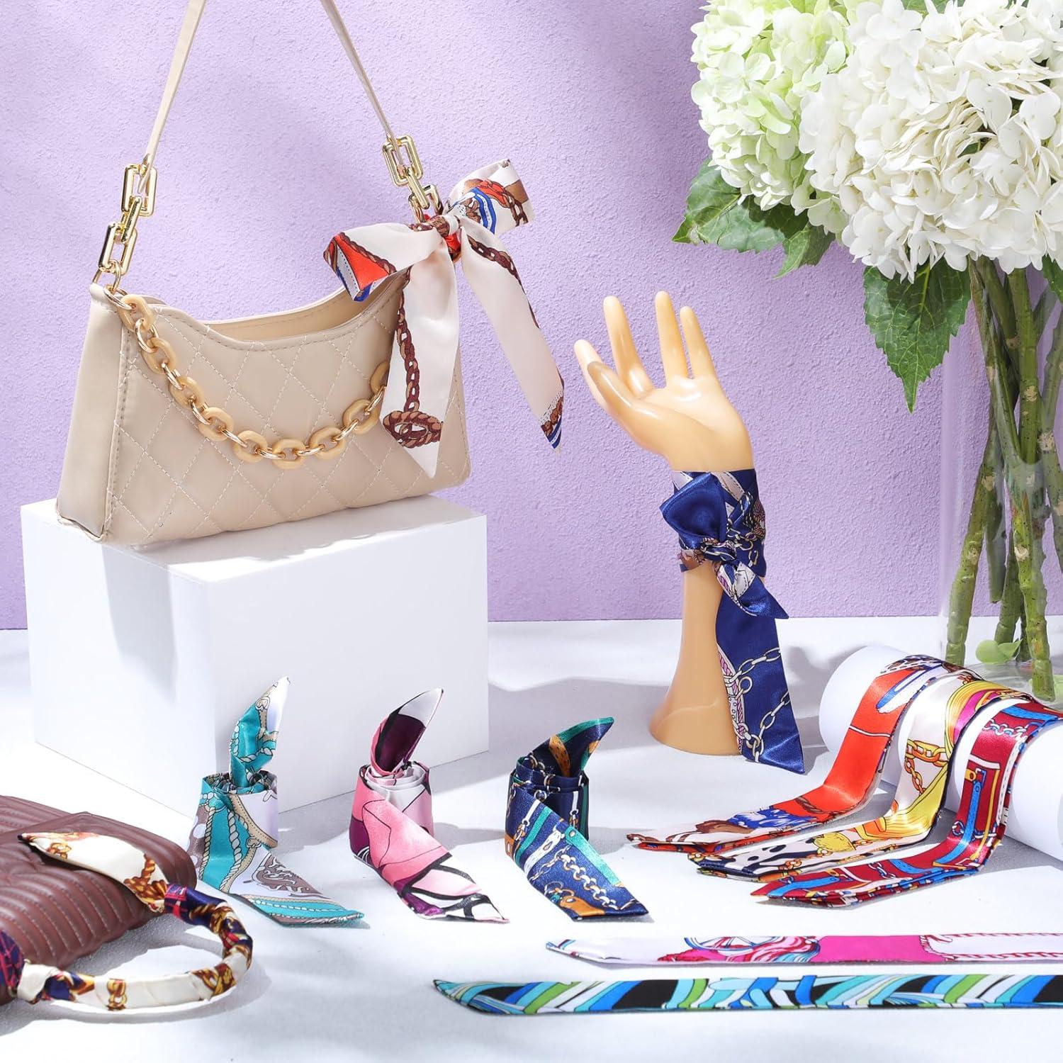 Bufanda delgada para mujeres - 60 piezas de satén 85x4 cm