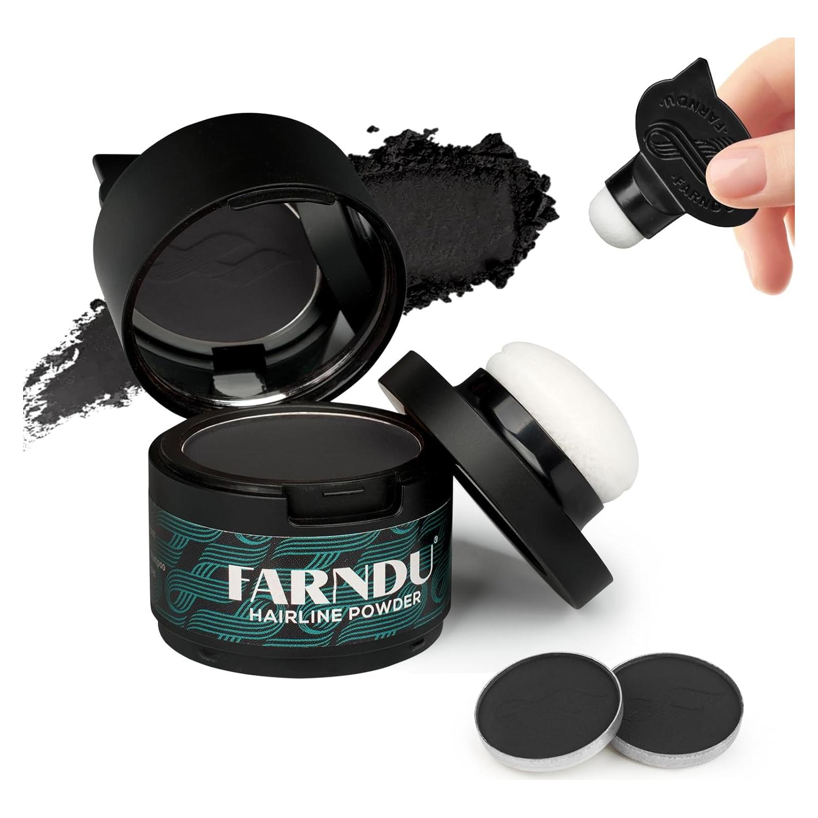 Polvo Corrector de Color Raíz Farndu 12g Negro - 2 Recargas