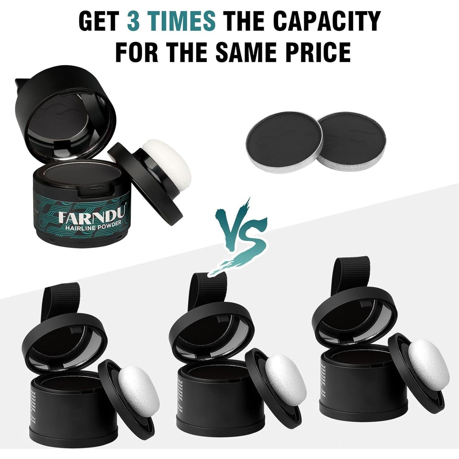 Polvo Corrector de Color Raíz Farndu 12g Negro - 2 Recargas