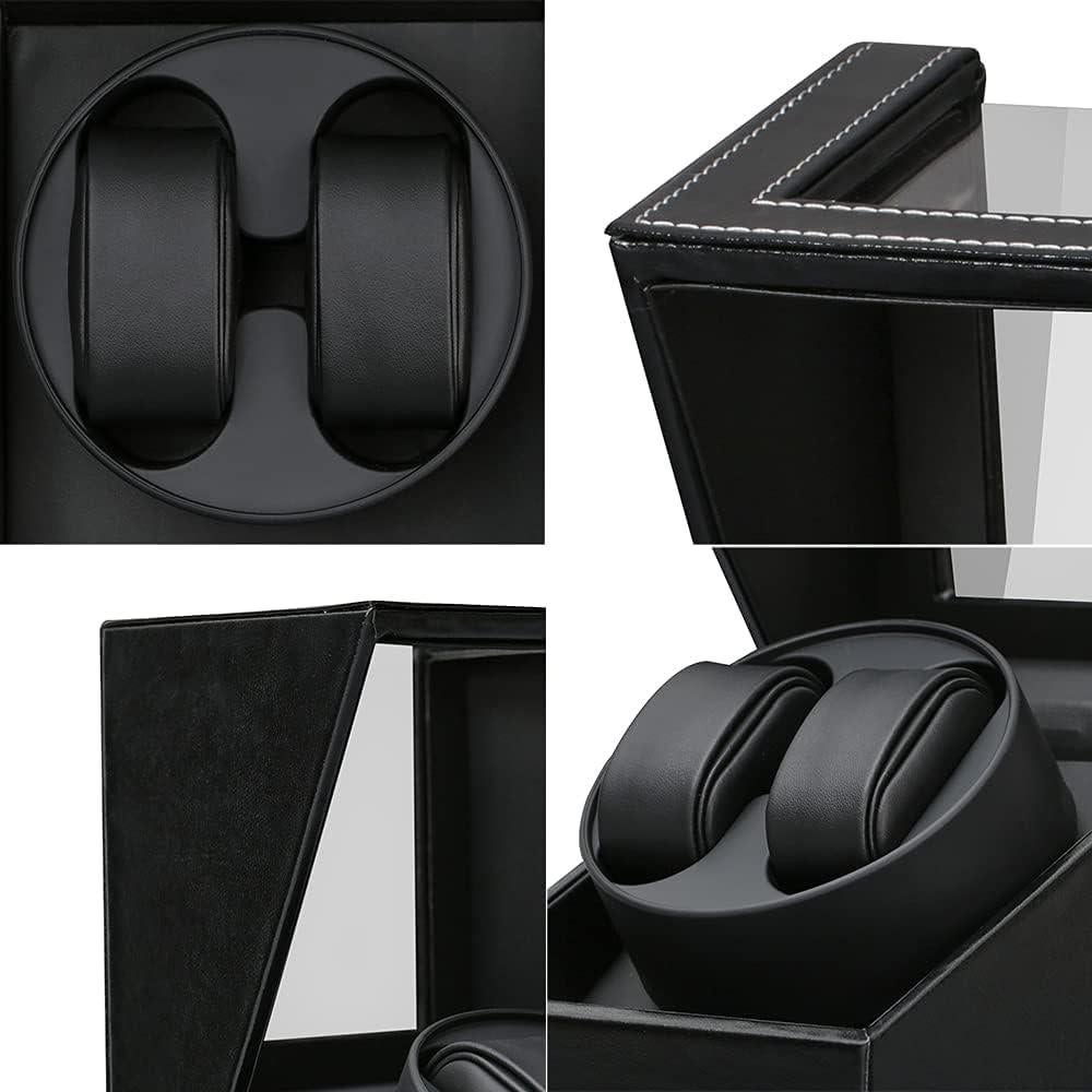 Enrollador de Reloj Automático LINGFANSTORE Cuero Negro