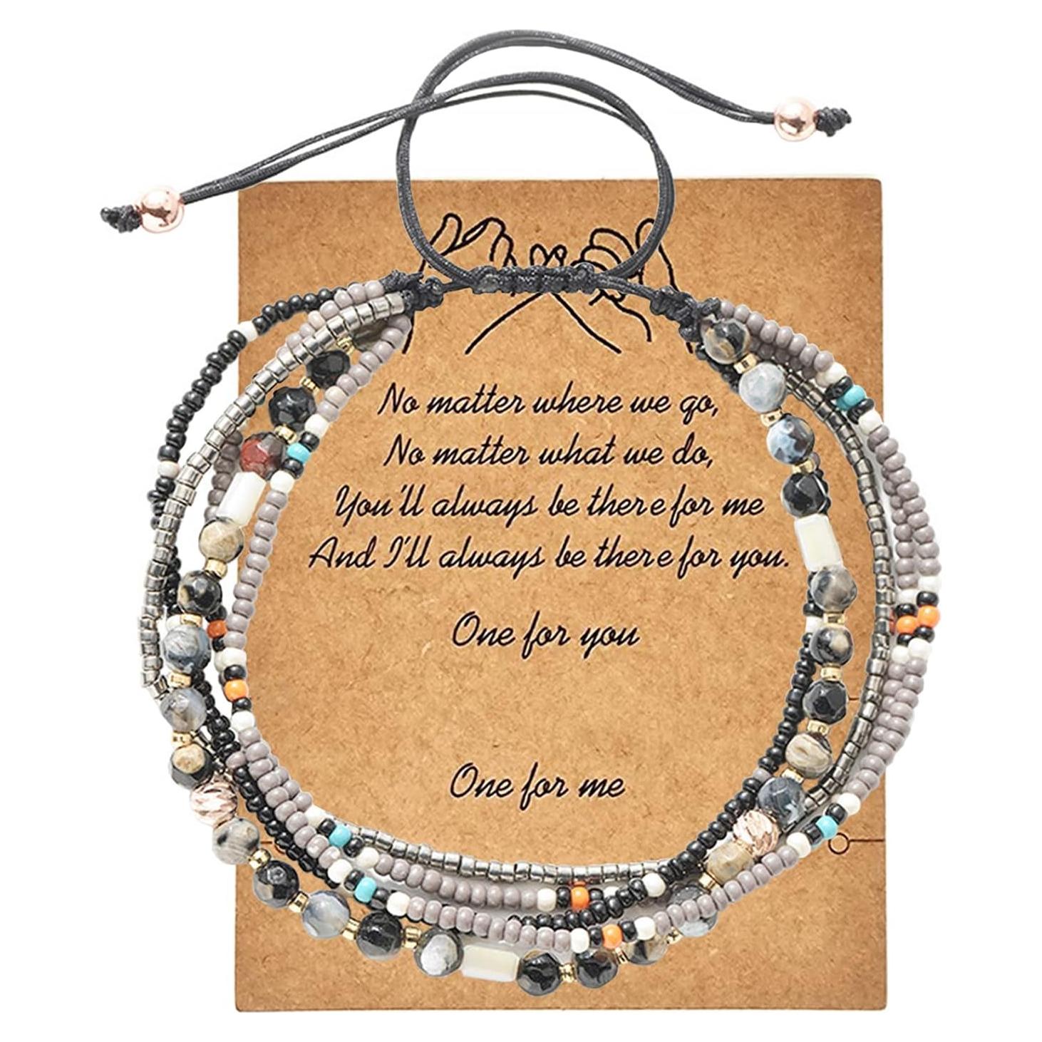 Tobillera Boho Trenzada Ajustable con Cuentas para Mujeres