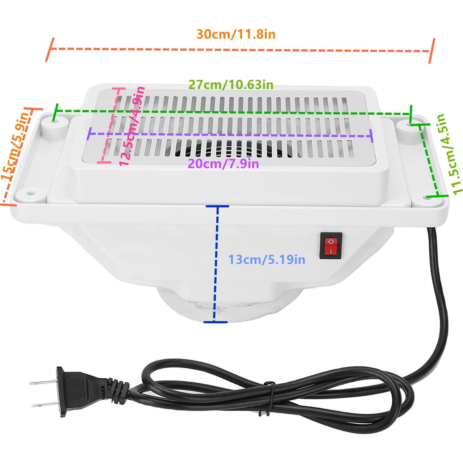 Colector de Polvo de Uñas Brrnoo 6W Silencioso para Manicura