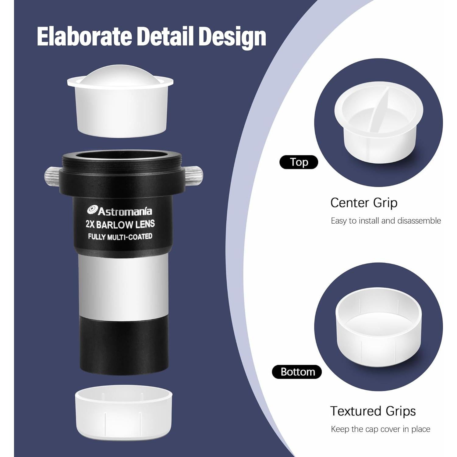 Conjunto de 10 Tapas de Polvo Astromania para Oculares 1.25"