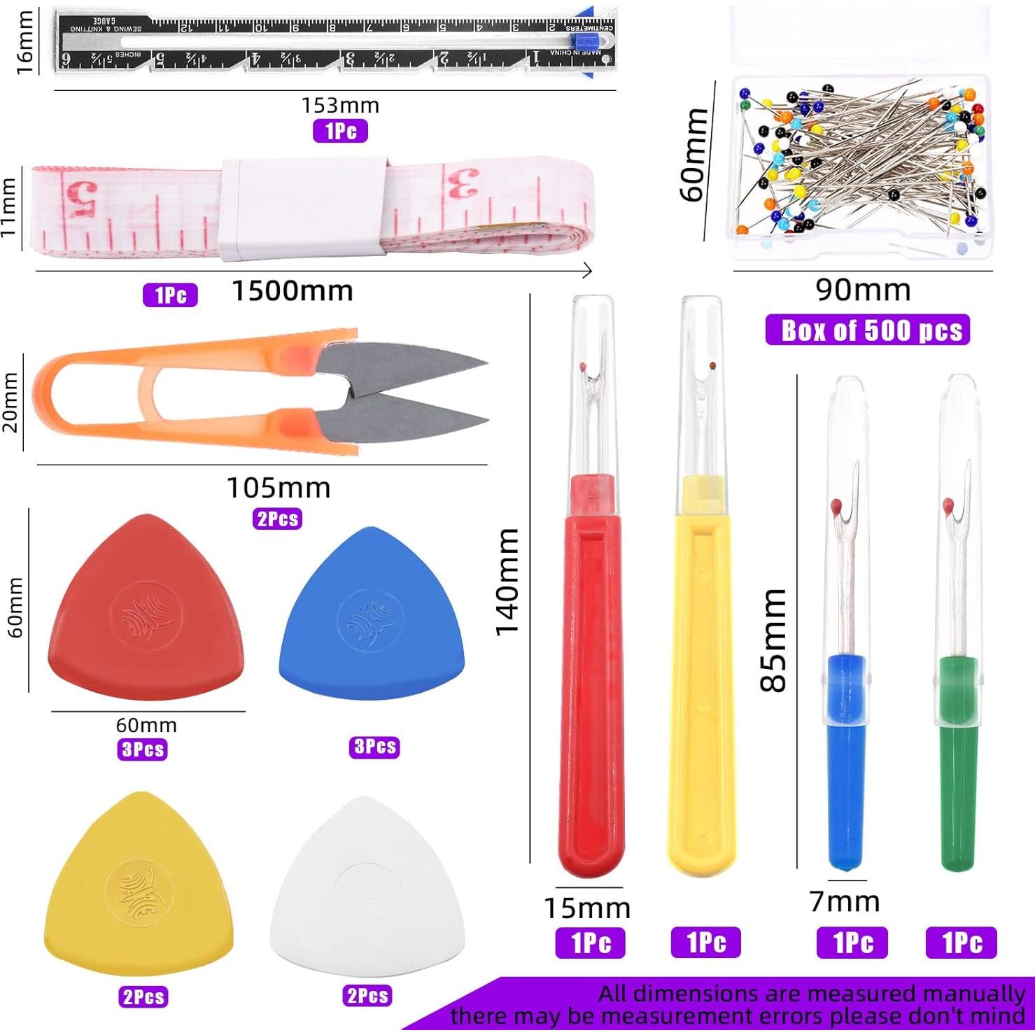 Kit de Herramientas de Costura Swpeet 518 Piezas con Tijeras