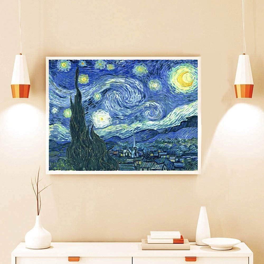 Kit de Bordado de Punto de Cruz Tiwabb 30x40 cm - Noche Estrellada