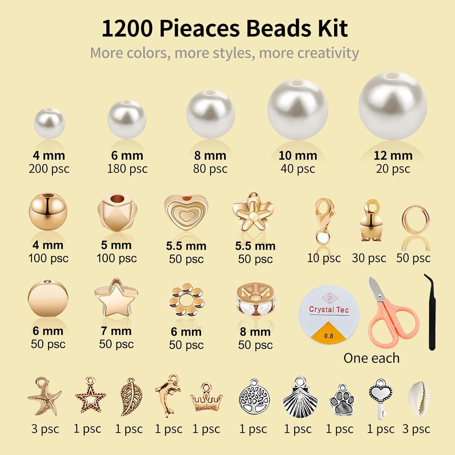 Kit de Perlas Qunland 1200 Piezas para Pulseras DIY