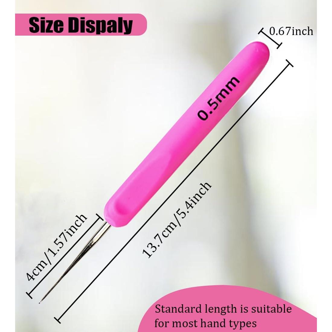 Gancho de Crochet Weabetfu 0.5mm con Mango Ergonómico