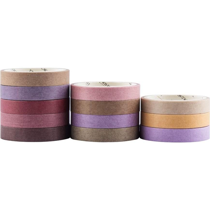 Set de 12 Rollos de Cinta Washi Yubbaex 8mm Morandi