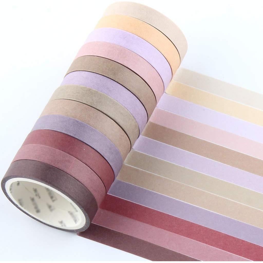 Set de 12 Rollos de Cinta Washi Yubbaex 8mm Morandi