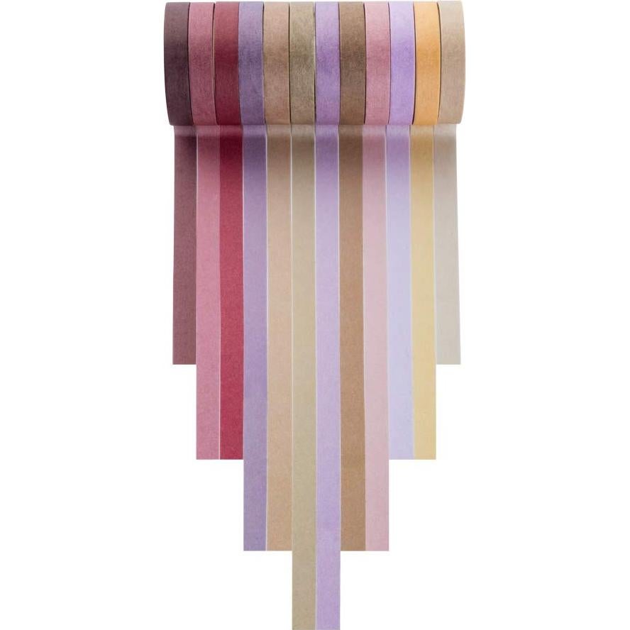 Set de 12 Rollos de Cinta Washi Yubbaex 8mm Morandi