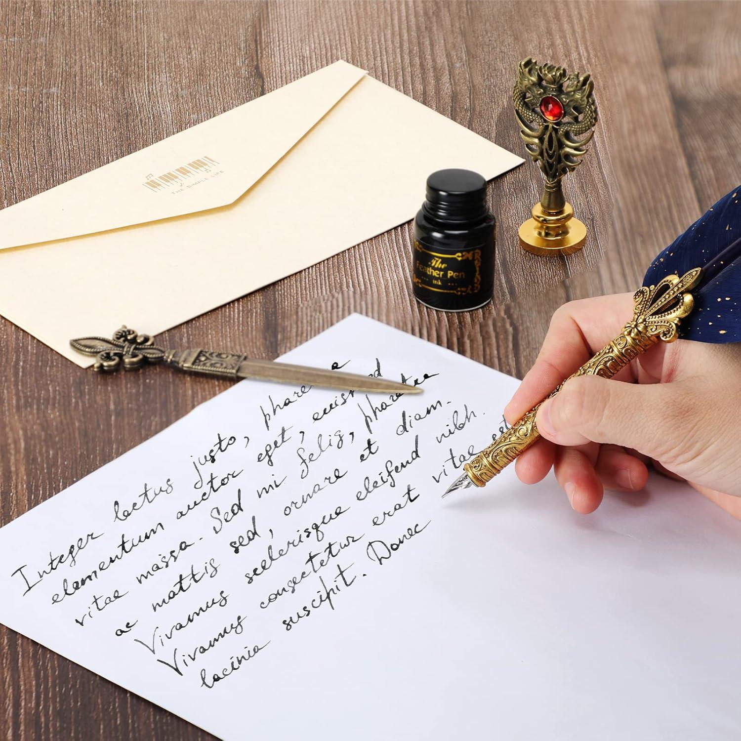 Juego de Pluma y Tinta Karhood con Sello de Cera y 5 Plumillas